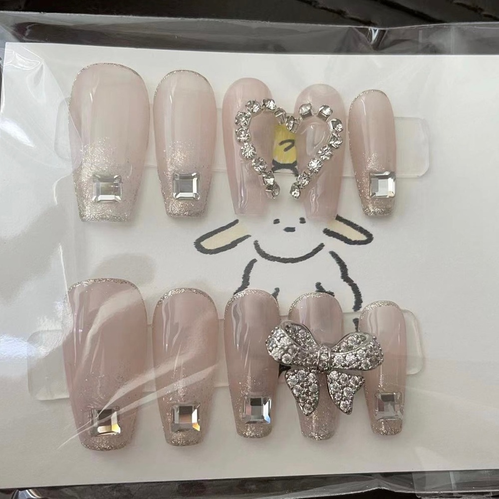 Handmade Press On Nails Light Pink